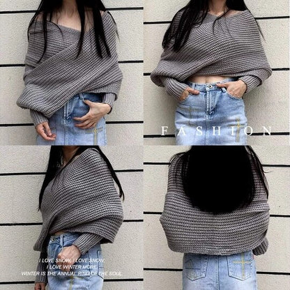 Women Scarf Poncho Women Scarves Womens 2019 Winter Fashion Women Knitted Long Sleeve Wrap Shawl Scarf Echarpe Femme