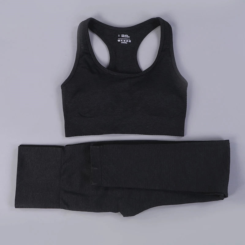 High Waist Running Leggings Workout Pants & Bra