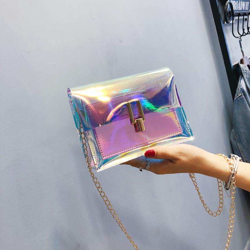 Women Shoulder Bag Fashion Laser Transparent Crossbody Bags Messenger Shoulder Beach Bag 2019 New Design Shoulder Bags