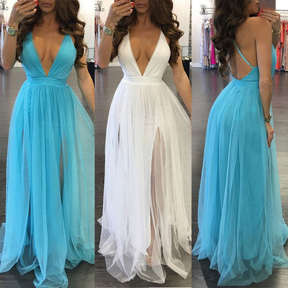 Women Summer Sleeveless Long Maxi Evening Party Dress Beach Dresses Sundress