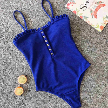 Women Swimwear 2019 One-word Neckline One Piece Swimsuit Female Bather Ribbed Bathing Suit Swim Wear Lady V1212