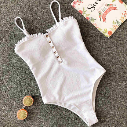 Women Swimwear 2019 One-word Neckline One Piece Swimsuit Female Bather Ribbed Bathing Suit Swim Wear Lady V1212