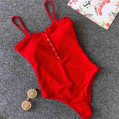 Women Swimwear 2019 One-word Neckline One Piece Swimsuit Female Bather Ribbed Bathing Suit Swim Wear Lady V1212