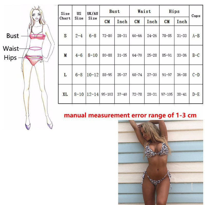 Women Swimwear Hot Bikini Set Push Up Padded Bikini Leopard Print Swimsuit Bathing Suit Beachwear Swimwear Maillot De Bain Femme