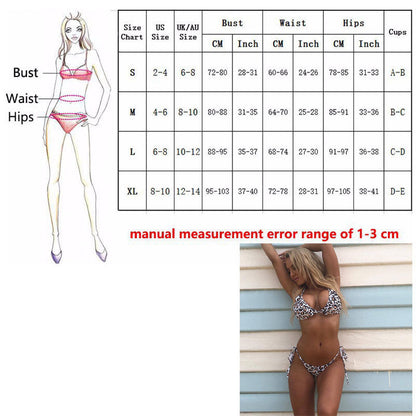 Women Swimwear Hot Bikini Set Push Up Padded Bikini Leopard Print Swimsuit Bathing Suit Beachwear Swimwear Maillot De Bain Femme