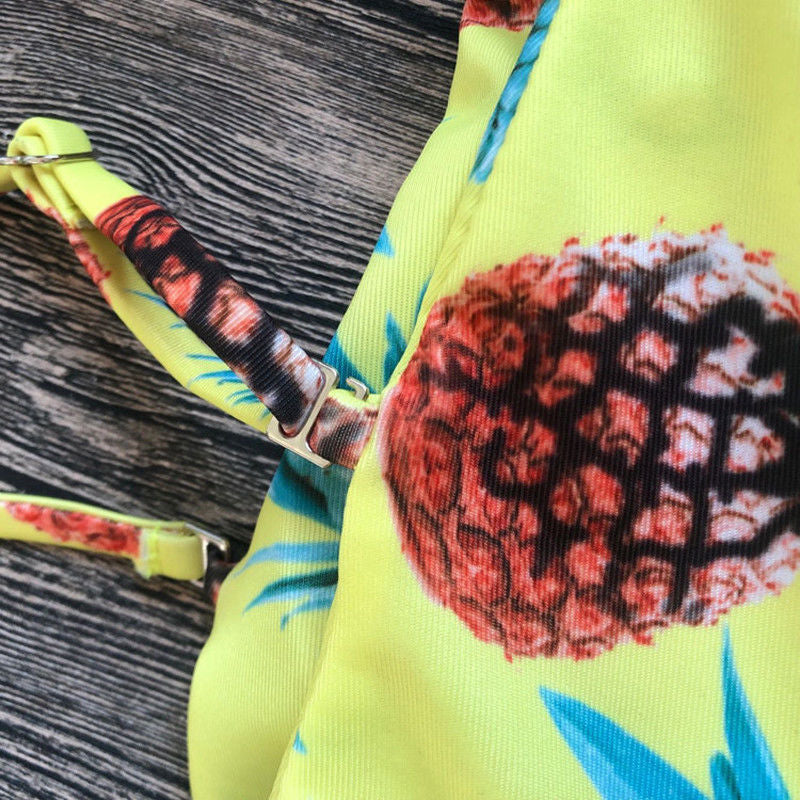 Women Swimwear Pineapple Print Ladies Bikini Beachwear Two Piece Swimsuit Bathing Suit Swimming Costume Maillot De Bain Femme