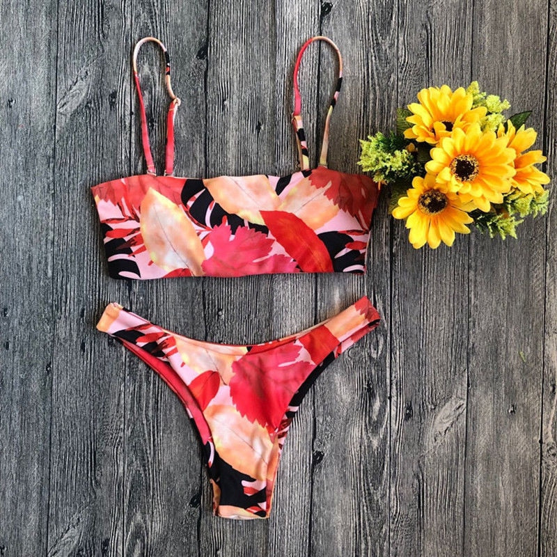 Women Swimwear Pineapple Print Ladies Bikini Beachwear Two Piece Swimsuit Bathing Suit Swimming Costume Maillot De Bain Femme