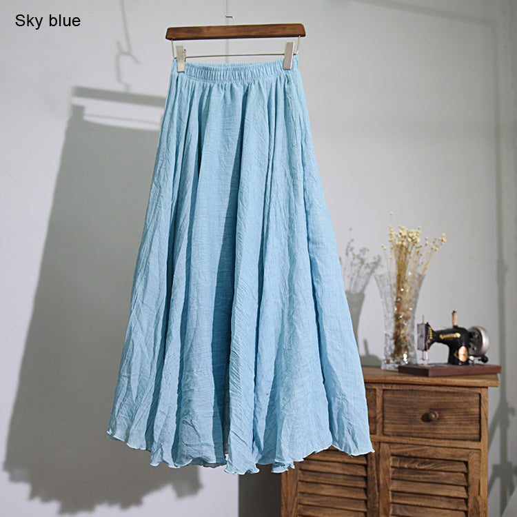 High Waist Linen Maxi Skirt