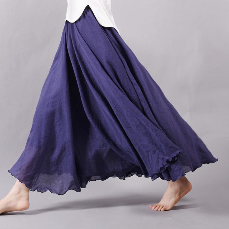 High Waist Linen Maxi Skirt