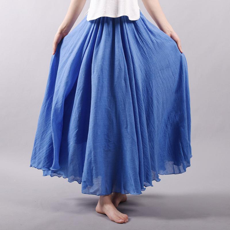 High Waist Linen Maxi Skirt