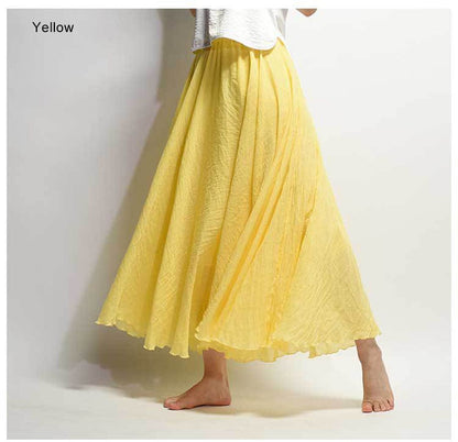 High Waist Linen Maxi Skirt