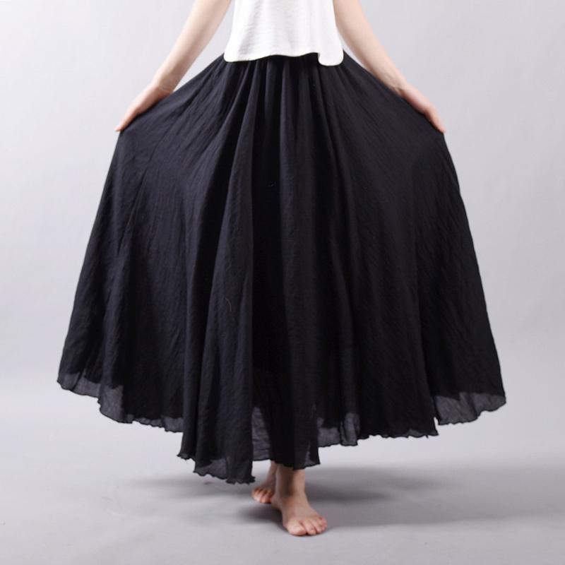 High Waist Linen Maxi Skirt