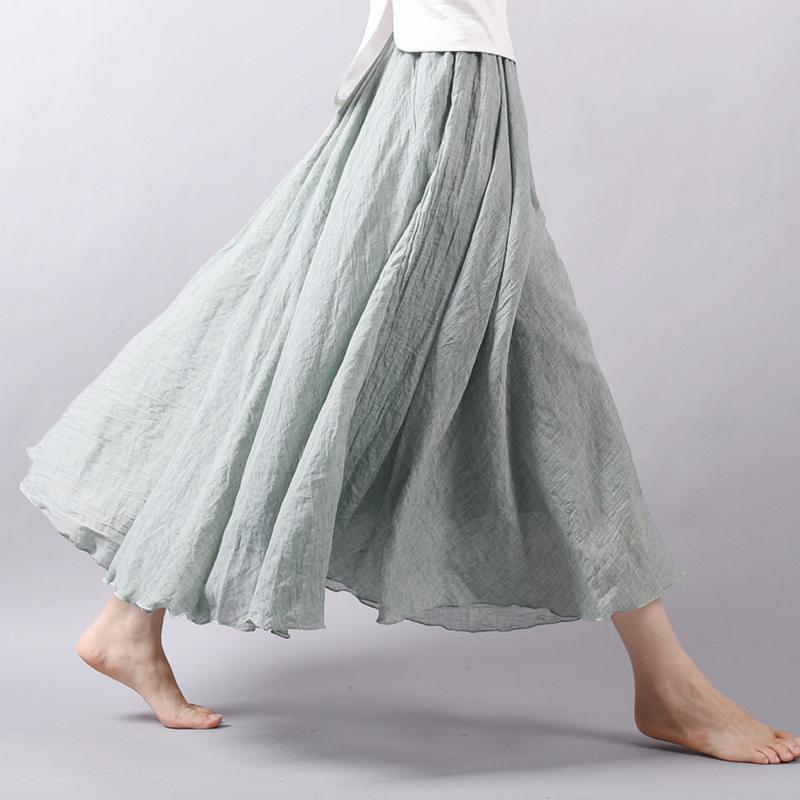 High Waist Linen Maxi Skirt