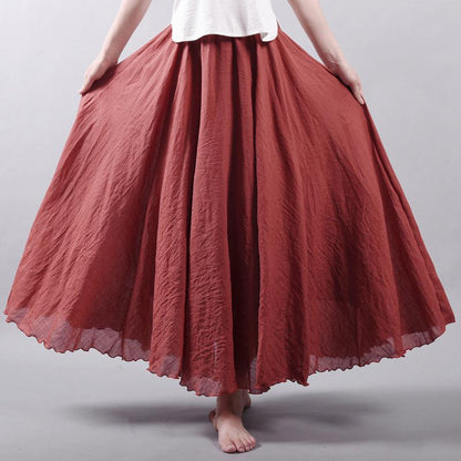 High Waist Linen Maxi Skirt