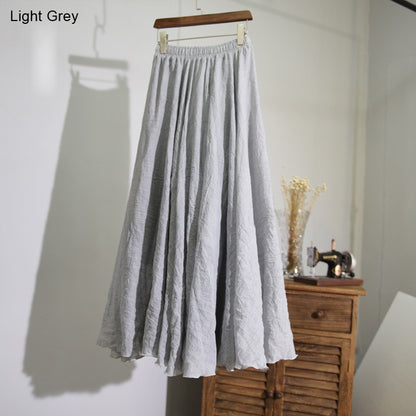 High Waist Linen Maxi Skirt