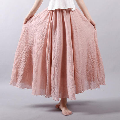 High Waist Linen Maxi Skirt