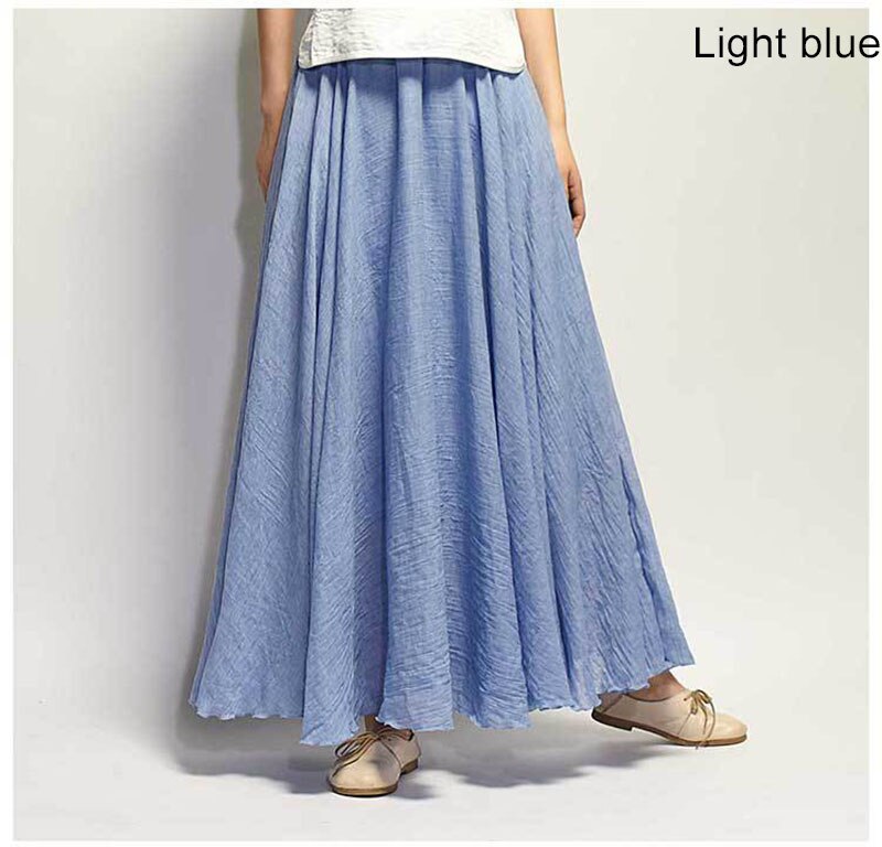 High Waist Linen Maxi Skirt