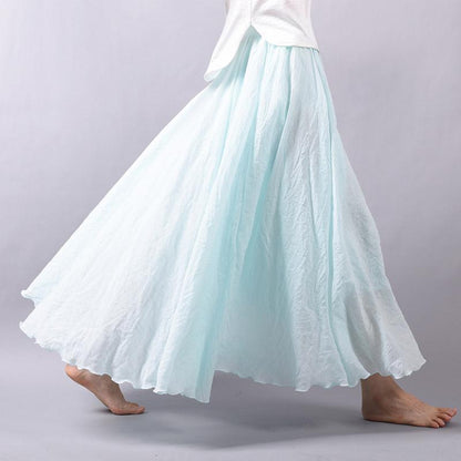 High Waist Linen Maxi Skirt