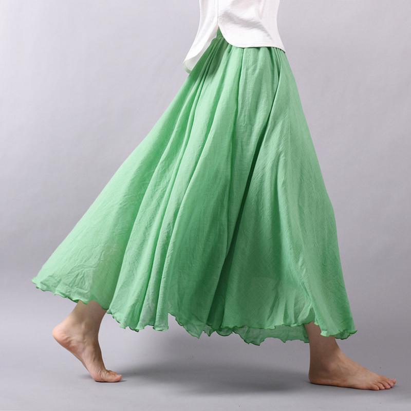 High Waist Linen Maxi Skirt