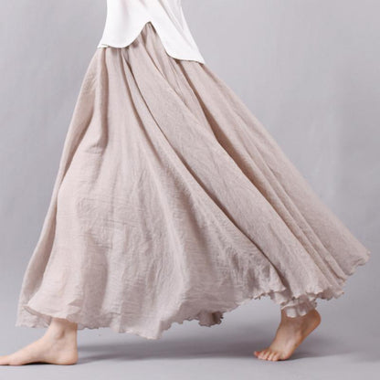 High Waist Linen Maxi Skirt