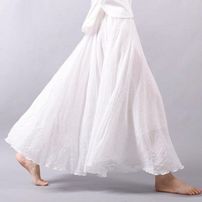 High Waist Linen Maxi Skirt