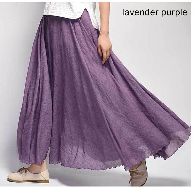 High Waist Linen Maxi Skirt