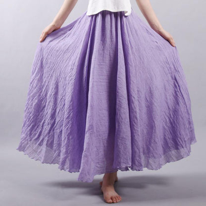 High Waist Linen Maxi Skirt