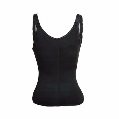 Women's Neoprene Sweat Vest Sauna Vest Waist Trainers Body Shaper Best Shapewear Weight Loss with Zipper and Hooks in Black