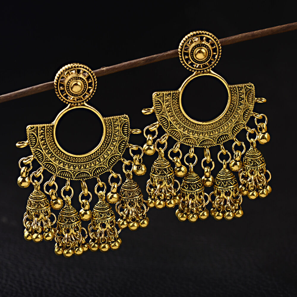 Vintage Gold Plated Long Tassel Earring
