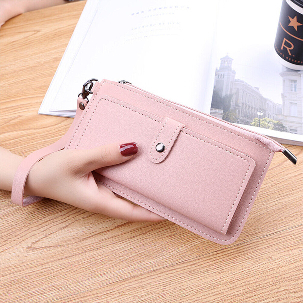 Women Leather Clutch Wallet Zip Long Purse Card Holder Phone Bag Case Handbag US