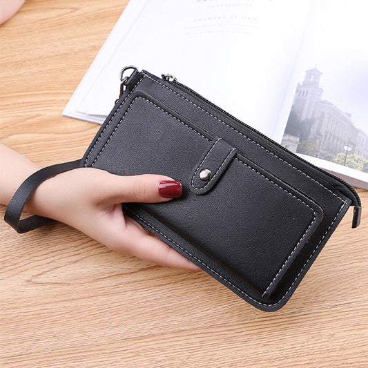 Women Leather Clutch Wallet Zip Long Purse Card Holder Phone Bag Case Handbag US