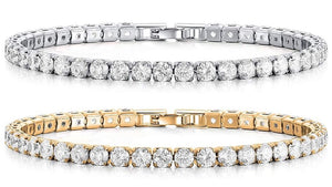 Women's 18k White Gold Plated Tennis Bracelet