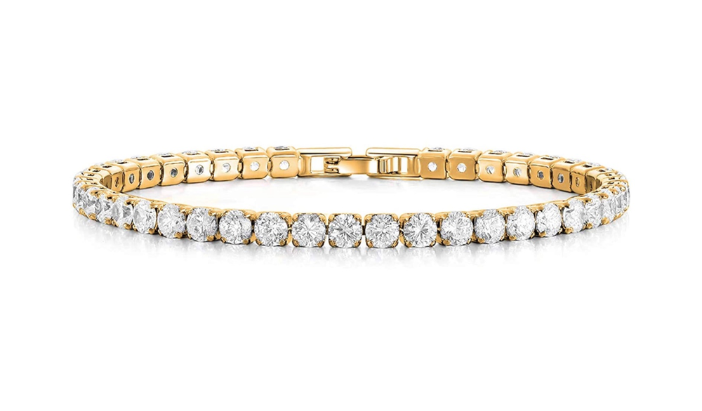 Women's 18k White Gold Plated Tennis Bracelet