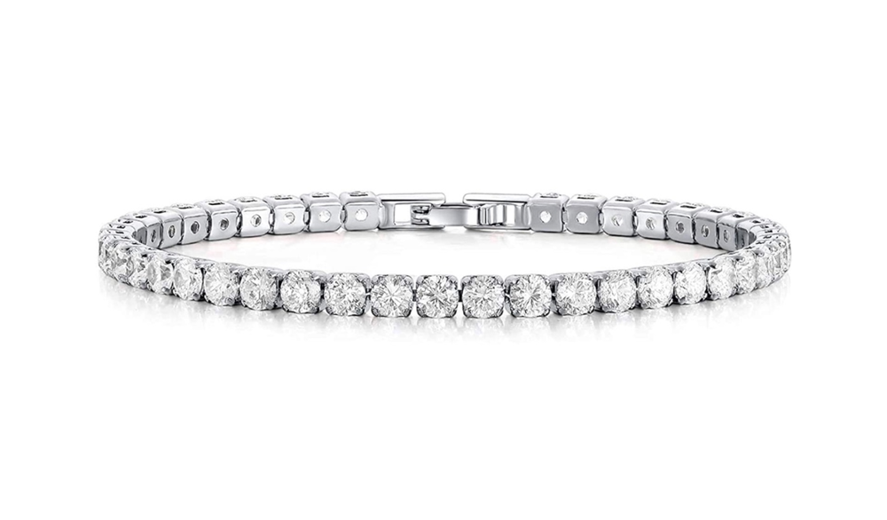 Women's 18k White Gold Plated Tennis Bracelet