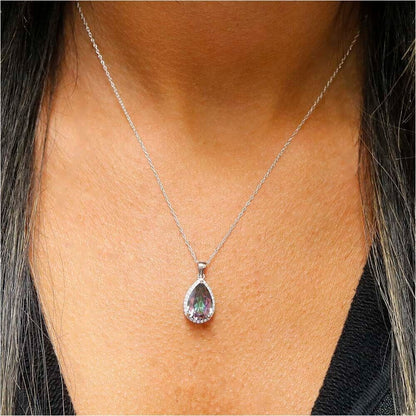 Women's 925 Sterling Silver 4.00 CTTW Mystic Necklace 18"