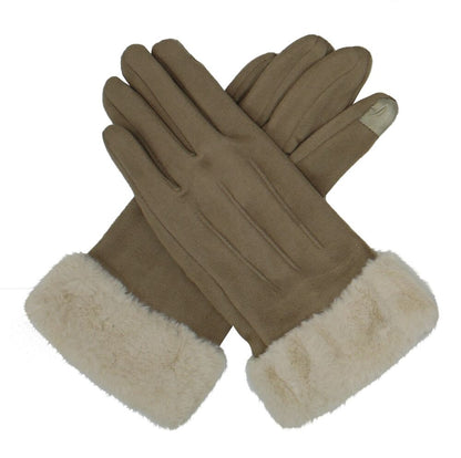 Women's Winter Warm Texting Touch Screen Winter Suede Gloves