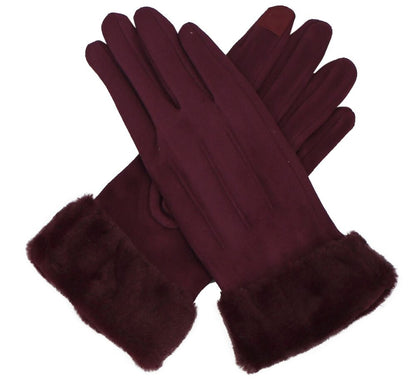 Women's Winter Warm Texting Touch Screen Winter Suede Gloves