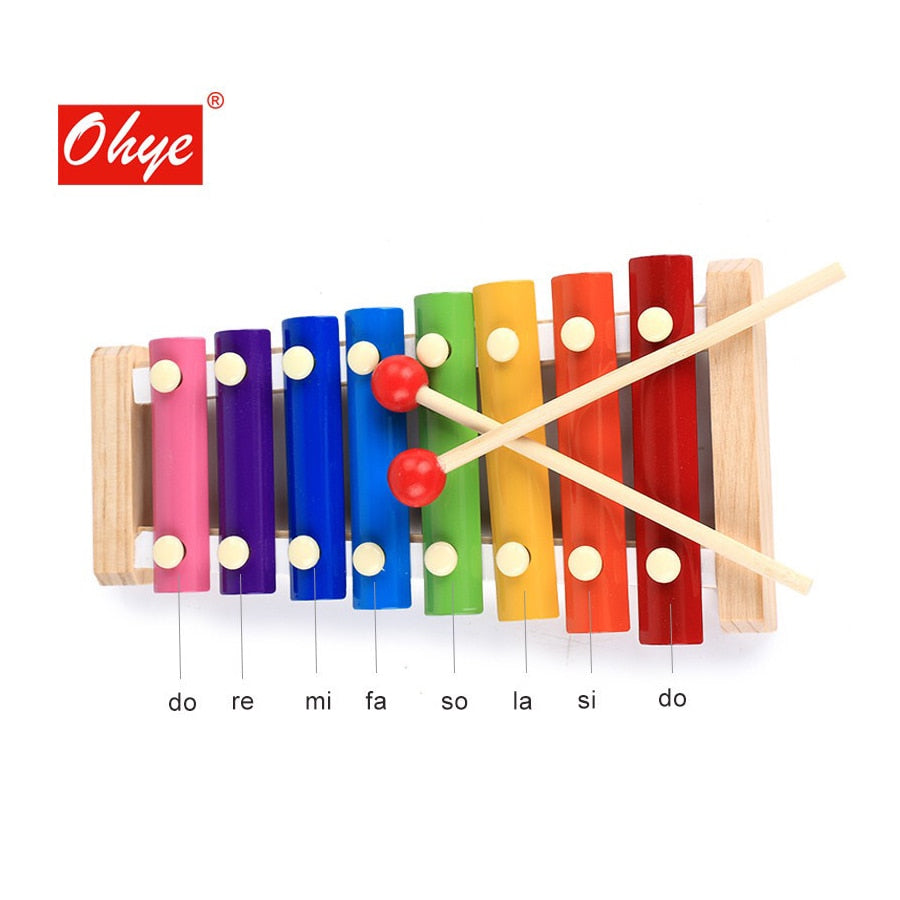 Wooden Marimba Toys Eight-tone Piano Musical Instrument Toys Children's Music Enlightenment Montessori Education Teaching Aids