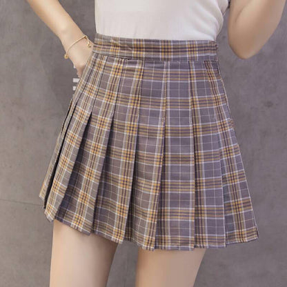 XS-3XL Women Skirt Preppy Style High Waist Chic Stitching Skirts Summer Student Pleated Skirt Women Cute Sweet Girls Dance Skirt