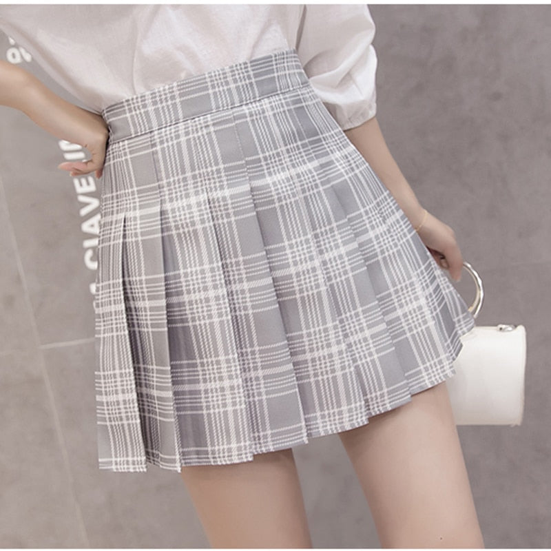 XS-3XL Women Skirt Preppy Style High Waist Chic Stitching Skirts Summer Student Pleated Skirt Women Cute Sweet Girls Dance Skirt