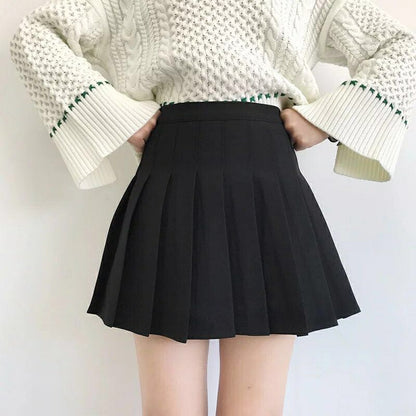 XS-3XL Women Skirt Preppy Style High Waist Chic Stitching Skirts Summer Student Pleated Skirt Women Cute Sweet Girls Dance Skirt