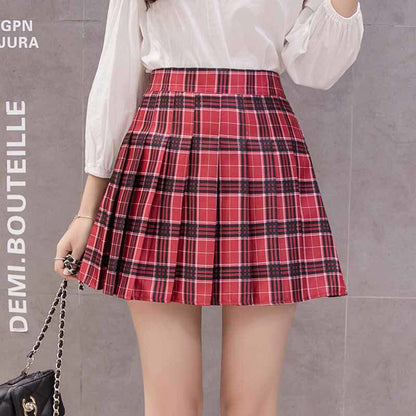 XS-3XL Women Skirt Preppy Style High Waist Chic Stitching Skirts Summer Student Pleated Skirt Women Cute Sweet Girls Dance Skirt