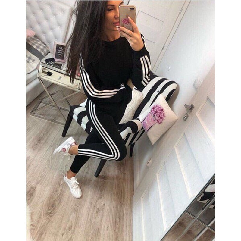 Z&P 2019 New 2Pcs Women Ladies Tracksuit Crop Hoodies Sweatshirt Pants Sets Leisure Wear Casual Suit Clothes Set