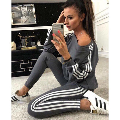 Z&P 2019 New 2Pcs Women Ladies Tracksuit Crop Hoodies Sweatshirt Pants Sets Leisure Wear Casual Suit Clothes Set