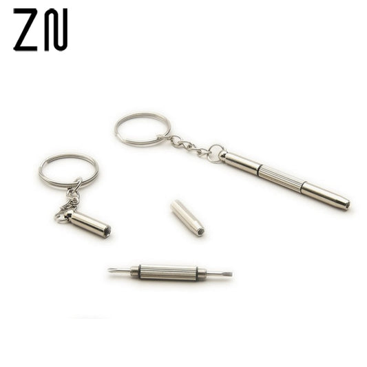 ZN 1PC Mini Multifunctional Combination Tool Screwdriver Key Chain Portable Utility Pocket Multi Tool Keychain Key Ring