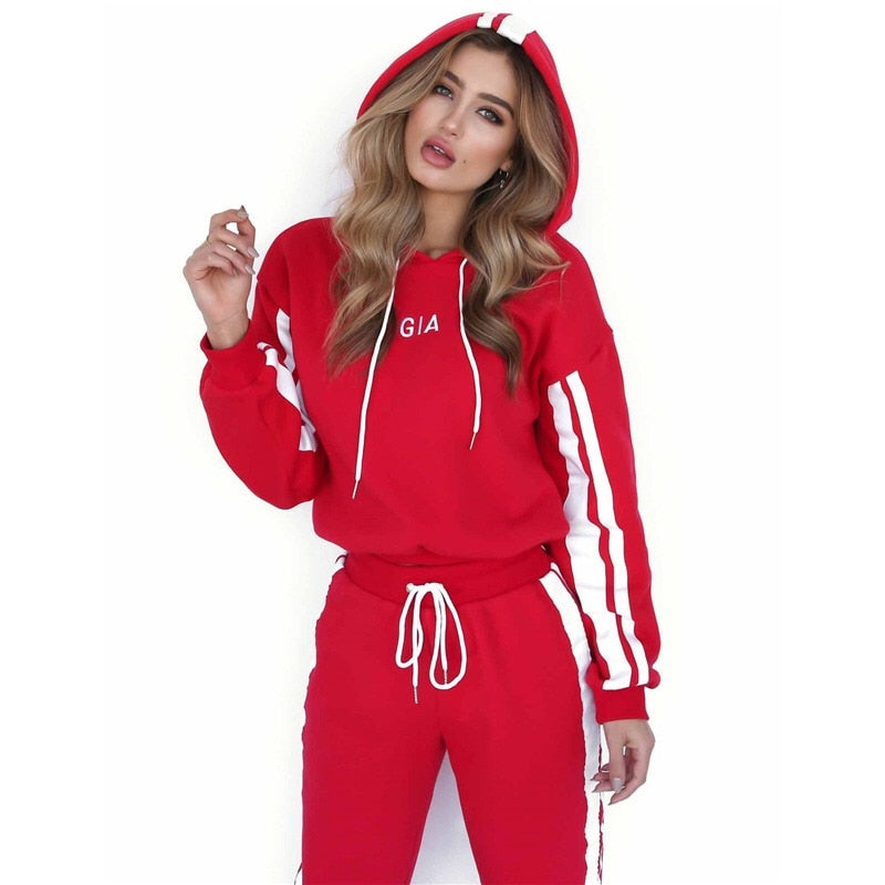 ZP- 2019summer Autumn Two Pieces Set Hoodie Top And Pant Tracksuit Women Set Elastic Waist Leisure 2 Piece Set Women Outfits