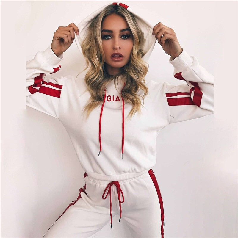 ZP- 2019summer Autumn Two Pieces Set Hoodie Top And Pant Tracksuit Women Set Elastic Waist Leisure 2 Piece Set Women Outfits