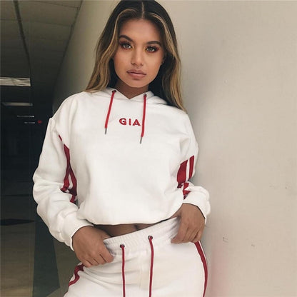 ZP- 2019summer Autumn Two Pieces Set Hoodie Top And Pant Tracksuit Women Set Elastic Waist Leisure 2 Piece Set Women Outfits