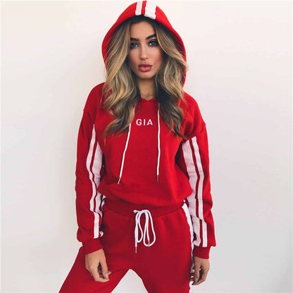 ZP- 2019summer Autumn Two Pieces Set Hoodie Top And Pant Tracksuit Women Set Elastic Waist Leisure 2 Piece Set Women Outfits