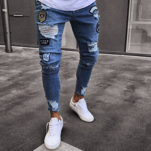Hole embroidered jeans Classic Cowboys